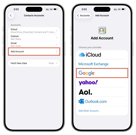 pick Google | Recover Contacts from iCloud to iPhone
