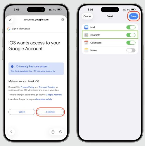 hit Save | Recover Contacts from iCloud to iPhone