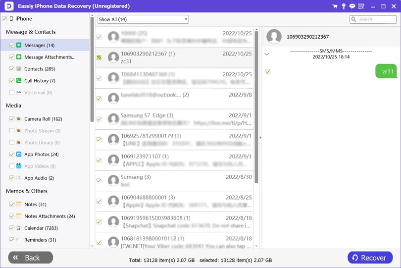 hit Recover | Recover Deleted Voice Messages on iPhone