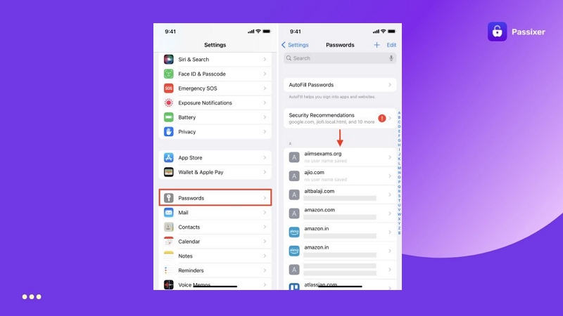 tap Passwords | Sign Out of Apple ID