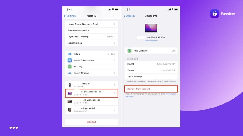 tap Remove from Account iPhone | Sign Out of Apple ID