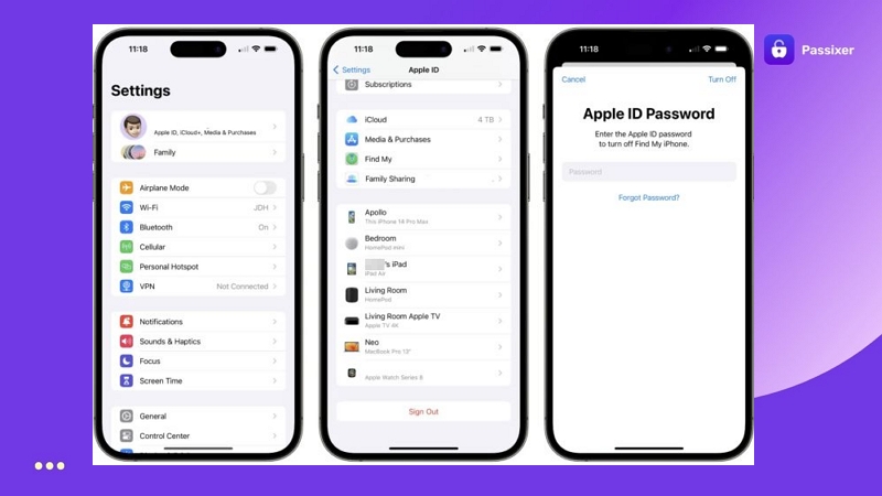 turn off Find My | Sign Out of Apple ID