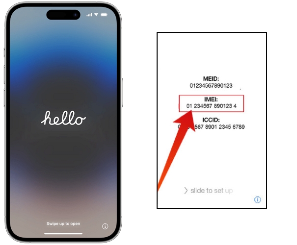 Hello画面でIMEIを確認する | IMEIでiCloudアクティベーションをバイパスする