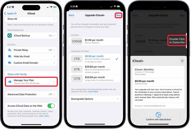 upgrade iCloud Storage | Change Apple ID without Losing Data