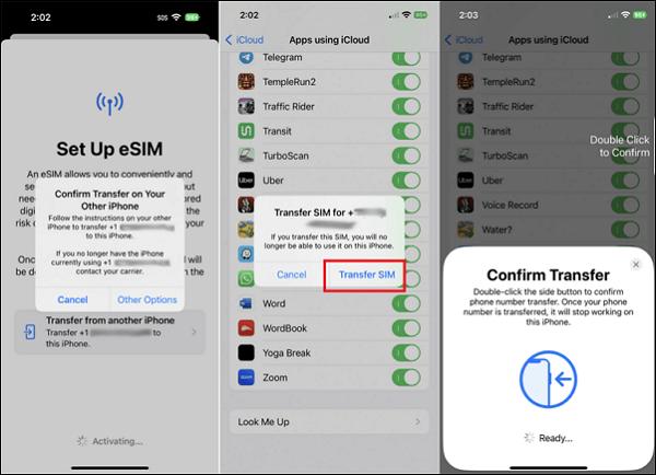 transfer and finish setup | switching sim cards iphones