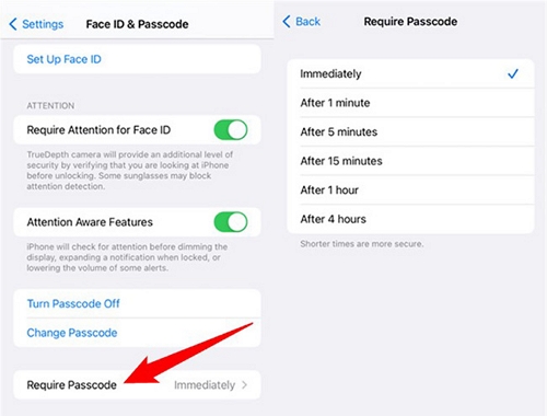 Require Passcode | remove passcode from ipad