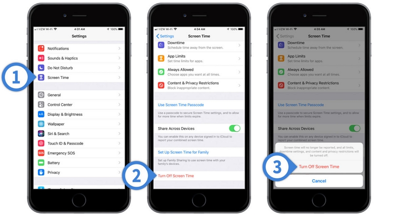 turn off screen time | bypass screen time passcode