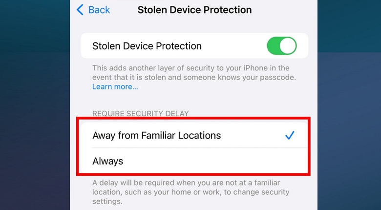 turn Security Delay as Always | Turn off Stolen Device Protection Without Face ID