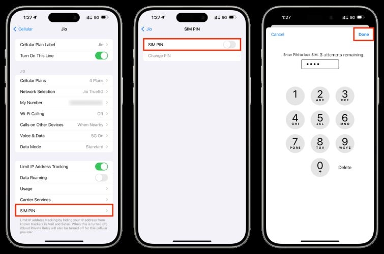 set secure SIM PIN | Find or Change SIM PIN on iPhone