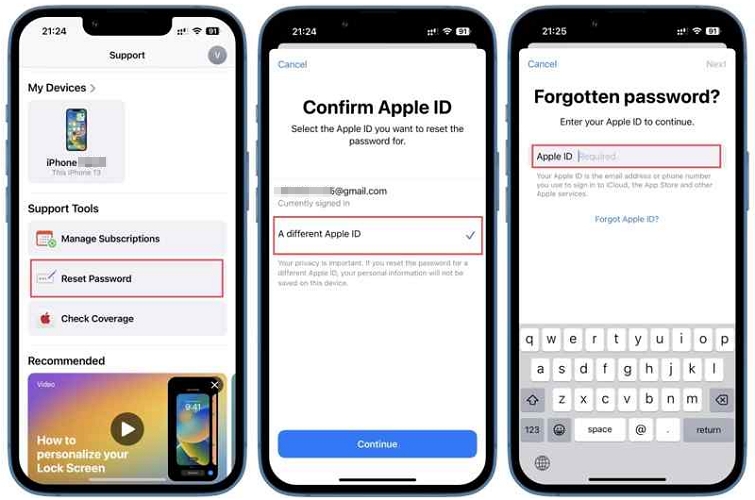 open Apple Support app | Unlock Apple ID