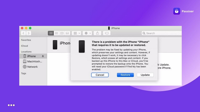 choose Restore | Unlock iPhone Without Passcode