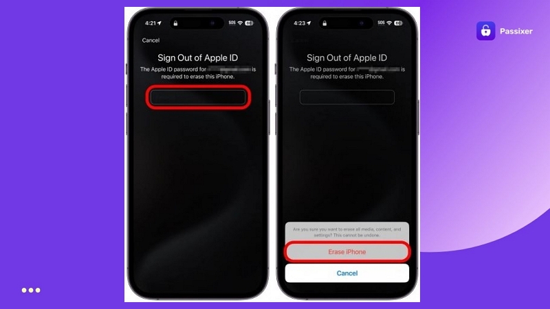 tap Erase iPhone | Unlock iPhone Without Passcode