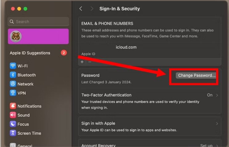hit Change Password | appleid.apple.com Reset Password