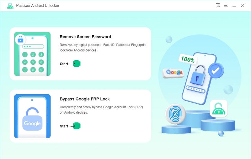 select Remove Screen Password | Passixer Android Unlocker User Guide