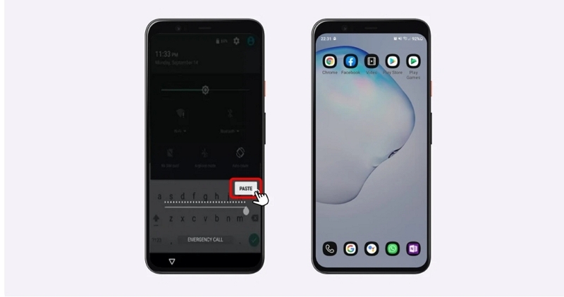pasting the asterisks | how to bypass android lock screen using emergency call