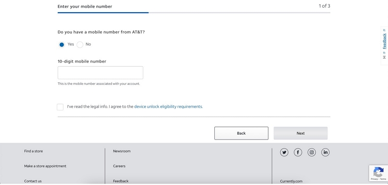 sent unlock request | att device unlock