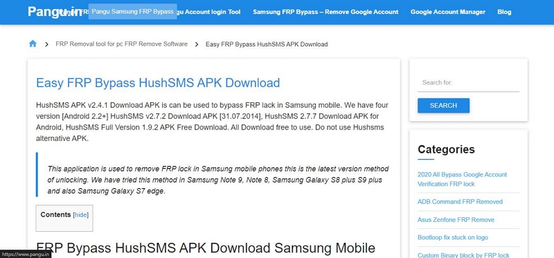 HushSMS FRP Bypass | frp bypass tools