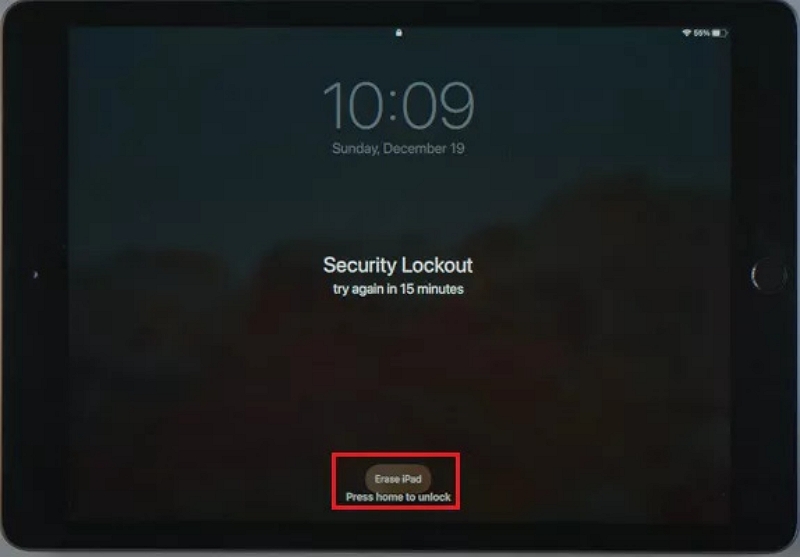 tap erase iPad | Bypass iPad Lock Screen without iTunes Restore