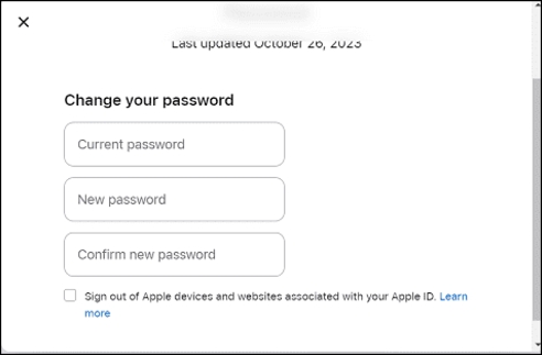 change Apple ID password in web | Change Apple ID without Losing Data