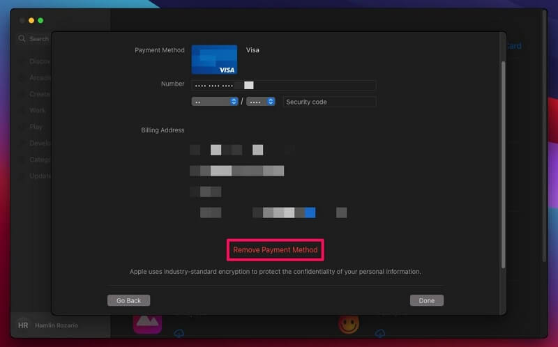 remove the current payment method | Fix Your Account Has Been Disabled In The App StoreS