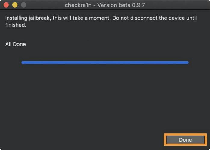 jailbreak your iPhone using Checkra1n on Mac step 4