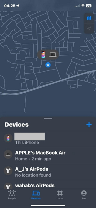 choose iPad in Find My | Forgot iPad Password