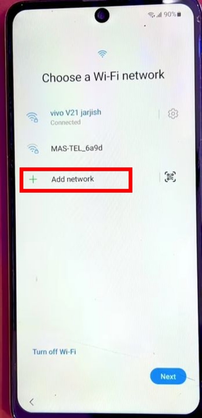 Add Network | Samsung frp bypass for free step 4