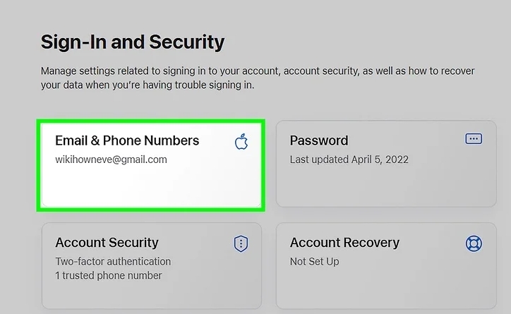 choose Email and Phone Numbers | Change Apple ID without Losing Data