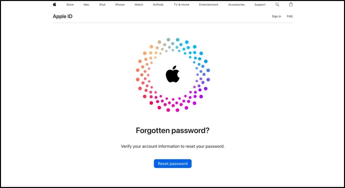 click Reset Password | Unlock iPad Without Password
