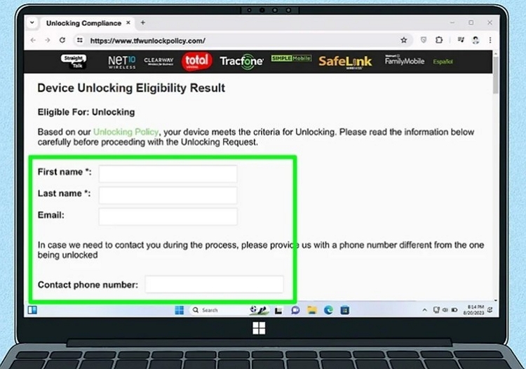 enter your credentials | unlock tracfone iphone