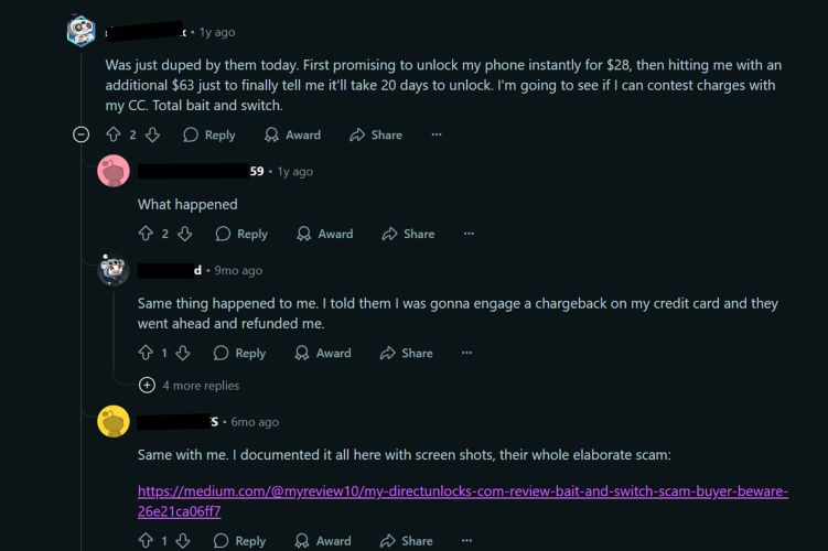 scam | DirectUnlocks Review