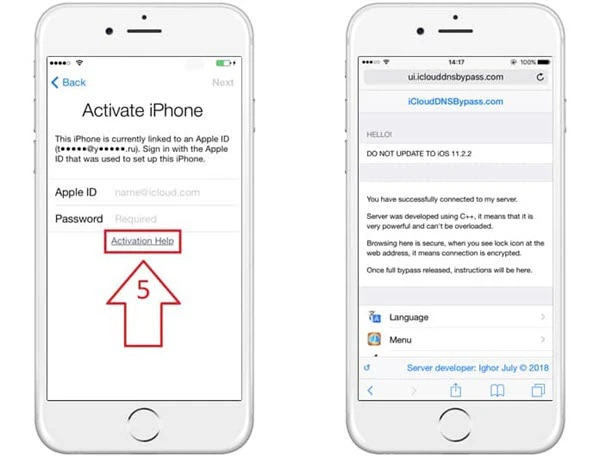 tap back button | Bypass iCloud Lock on iPhone without Computer