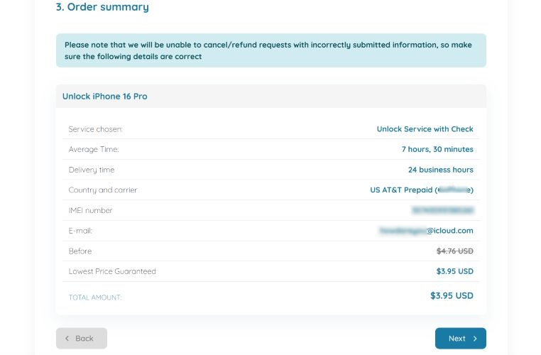 order summary | doctorSIM Review