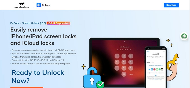 Dr.Fone Screen Unlock | 10 Best Apple MDM Bypass Tool