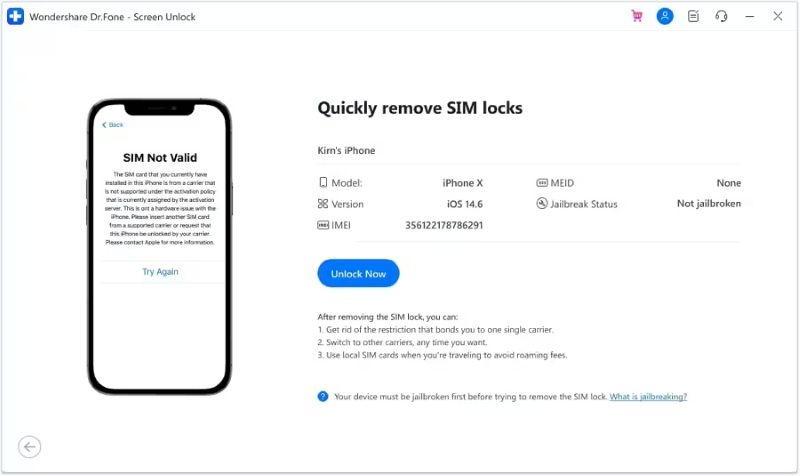 click Unlock Now | Dr.Fone SIM Unlock Service