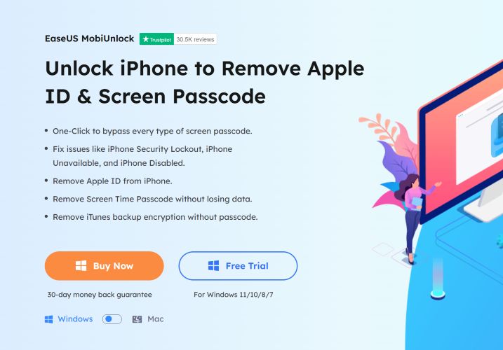click Free Trial | EaseUS MobiUnlock Review
