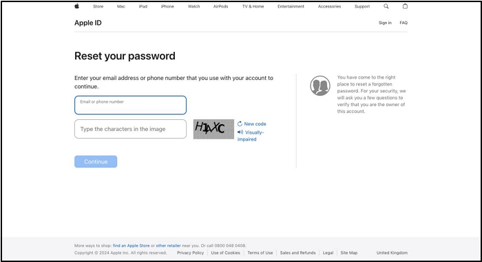 enter email or phone number | Unlock iPad Without Password