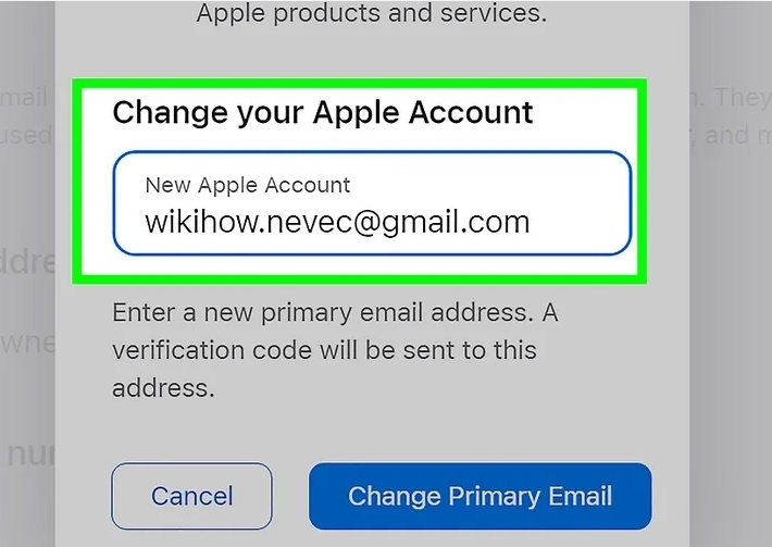 hit Change Primary Email | Change Apple ID without Losing Data