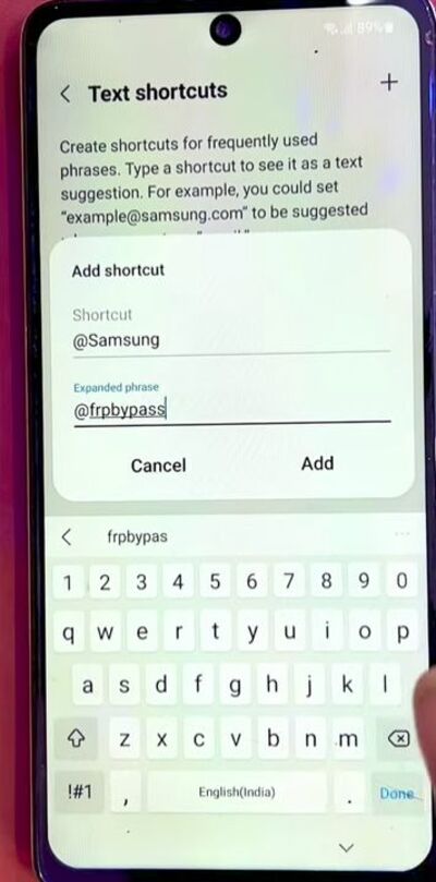 enter samsung email | remove frp from samsung for free step 6