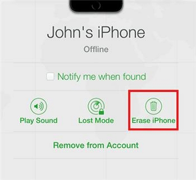 Erase iPhone in iCloud step 2