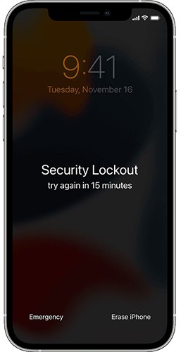 Erase iPhone Option on Lock Screen