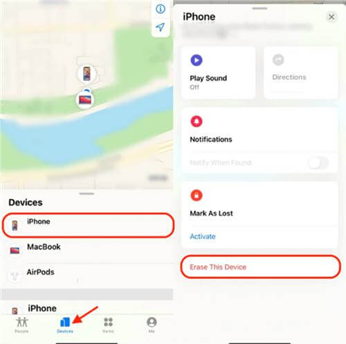 erase iPhone in trusted device | iPhone Correct Passcode Not Working
