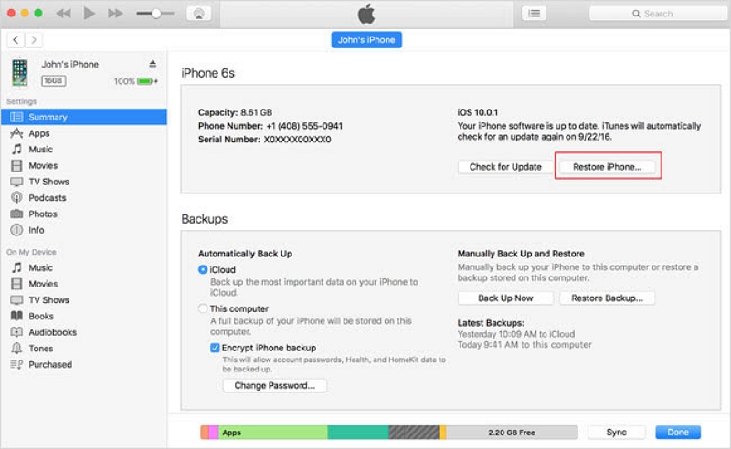 iTunesを使う｜Apple IDパスワードなしでiPhoneを消去する