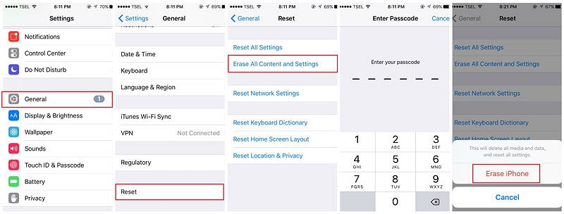 設定アプリ｜Apple IDパスワードなしでiPhoneを消去する
