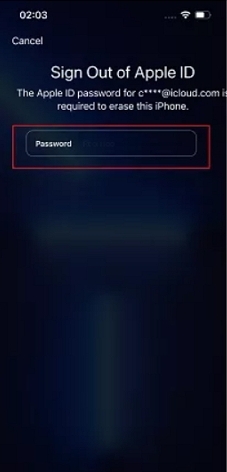 input Apple ID password | Turn Off iPhone Lock Screen