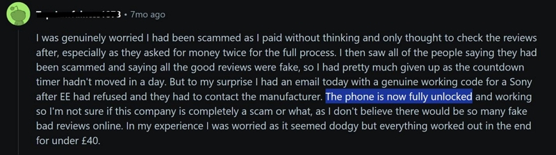 Reddit good review | ExpressUnlocks