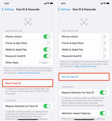 choose Set Up Face ID | iPhone Face ID Is Not Available