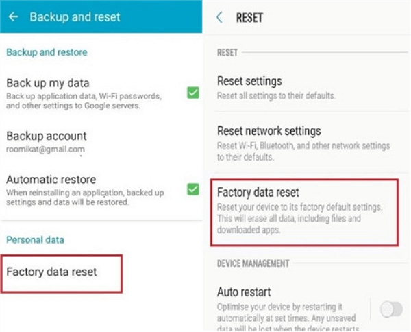 Factory data reset | how to factory reset android