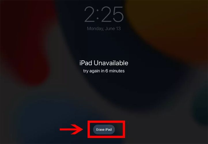 hit Erase iPad | Turn off Time Limit