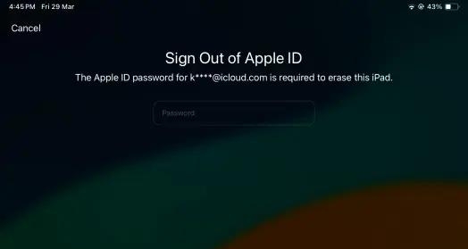 enter Apple ID password | Turn off Time Limit